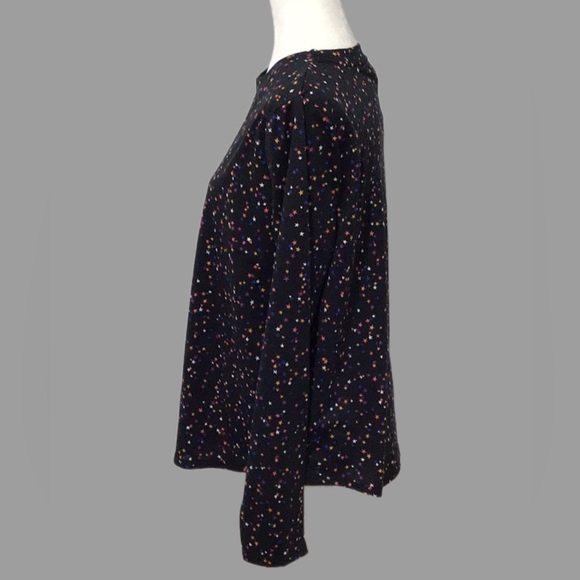 NWT POPSUGAR Starscape Print‎ T-Shirt, Black with Multi-Color Stars Size Large - Picture 3 of 8